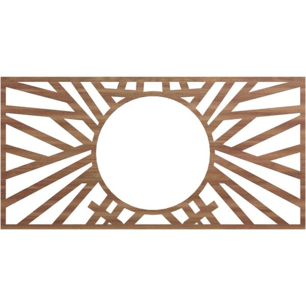 Ekena Millwork Hoover Wood Fretwork Pierced Ceiling Medallion, Walnut, 36"W x 18"H x 13 3/8"ID x 3/8"T CMWP36X18X0375HOWA - main